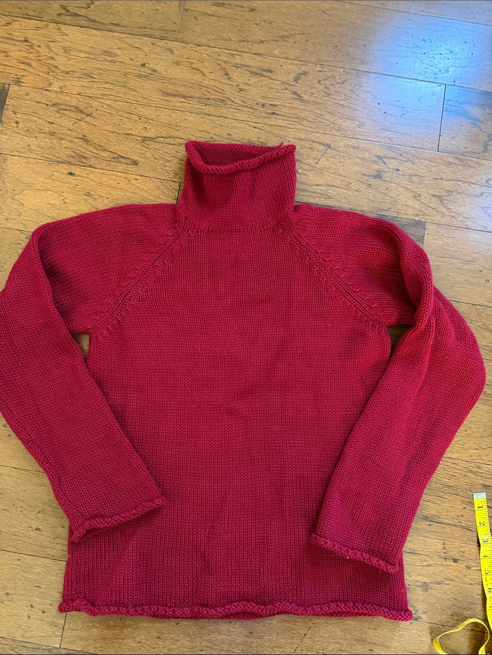 Vintage JCrew rolled neck 100% wool sweater- red